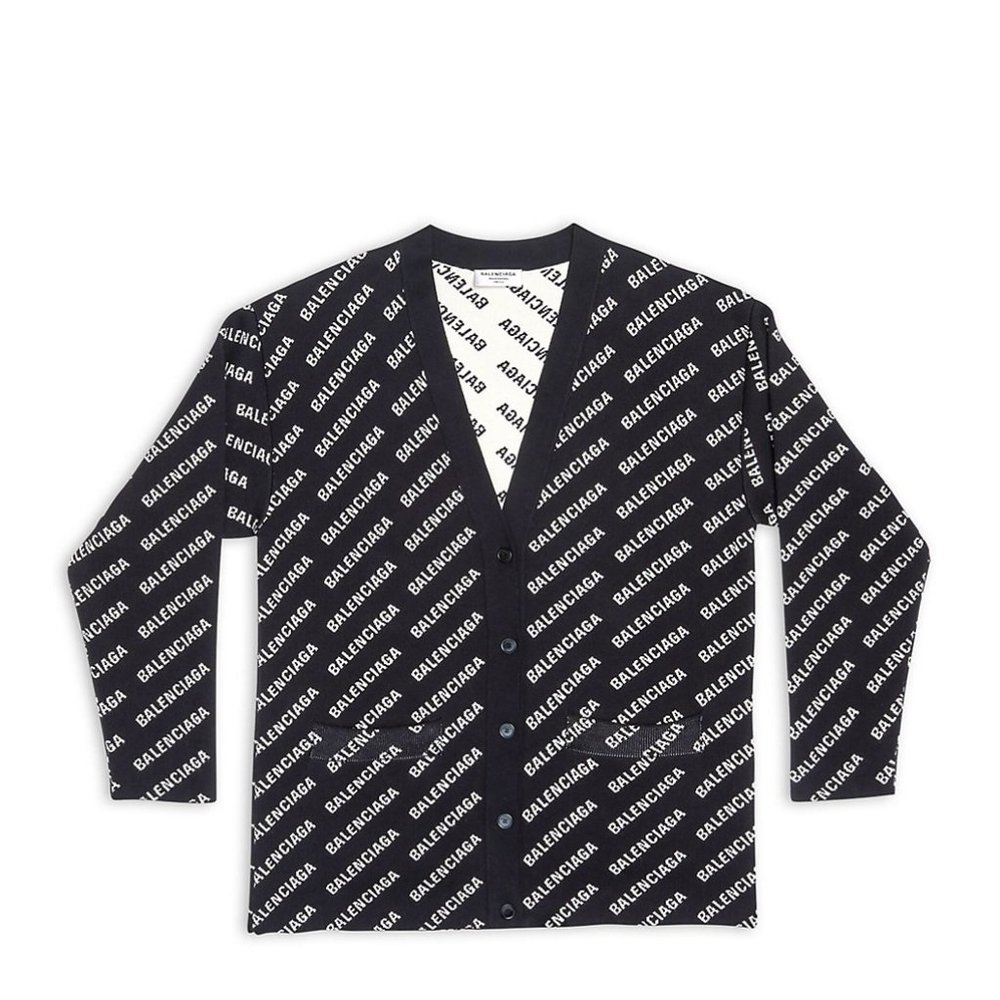 Balenciaga Mini Logo Allover Cardigan Size 1 - Excellent Condition